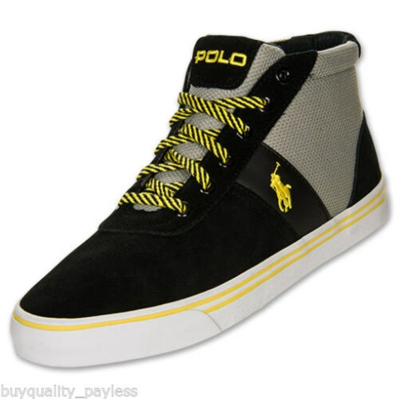 POLO RALPH LAUREN Hanford Hi Top Sneakers Boot 10 - Picture 1 of 6